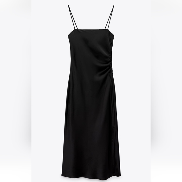 Zara Slip Dress Black LBD Little Black Dress Size M medium NWT - Picture 3 of 6